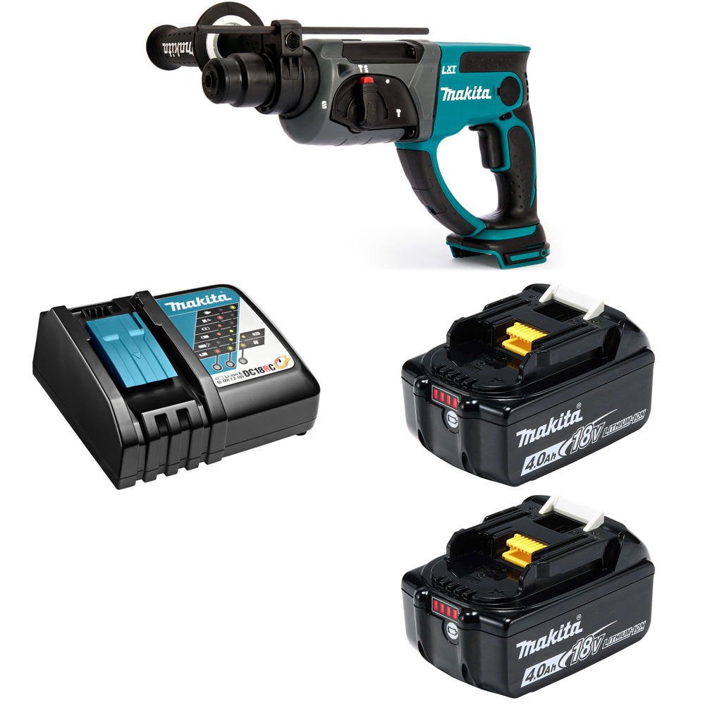 фото Перфоратор аккумуляторный makita dhr202rme sds+ 1,9дж 18в li-ion 2х4ач, з/у