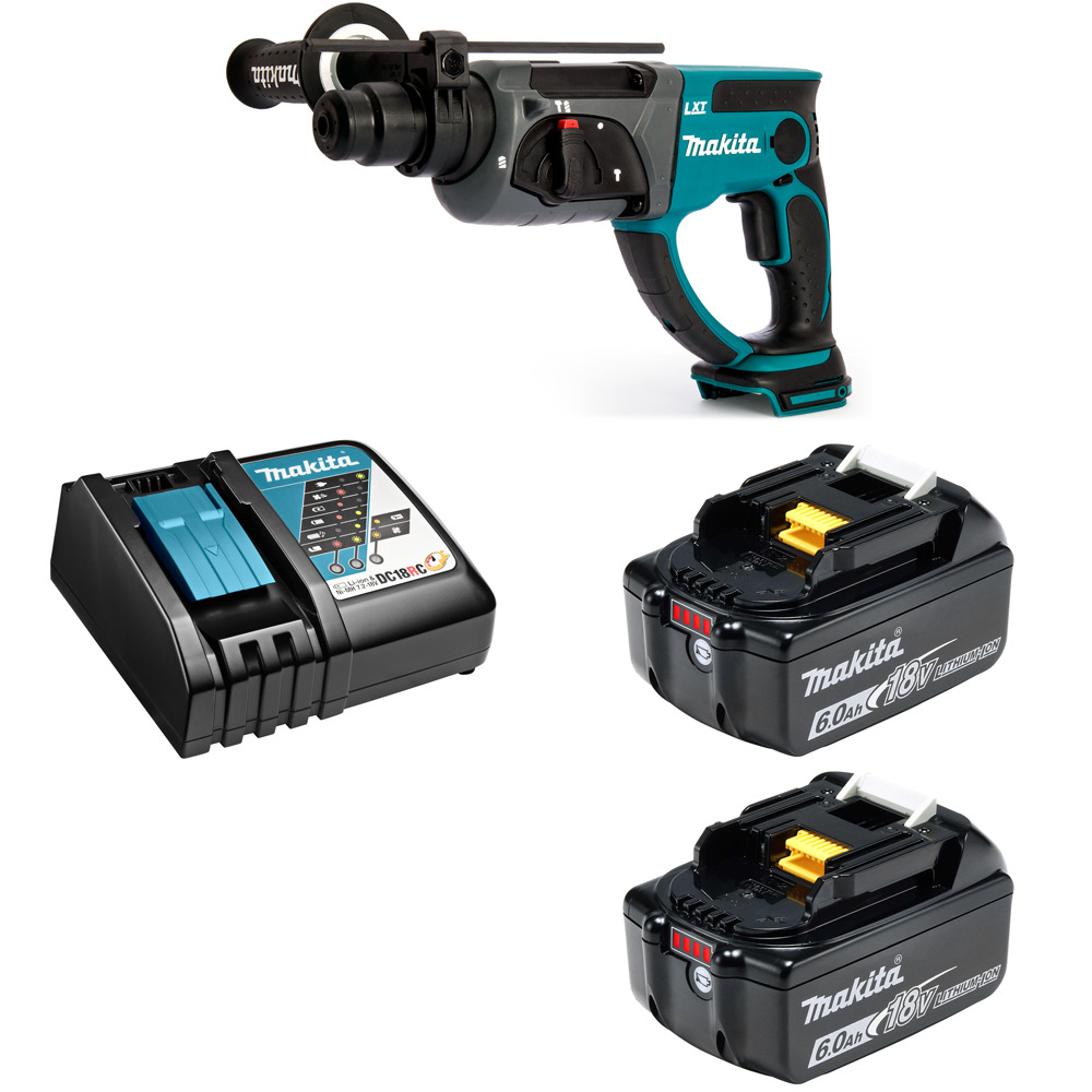 Перфоратор аккумуляторный Makita DHR202RGE SDS+ 1,9Дж 18В Li-Ion 2х6Ач, з/у