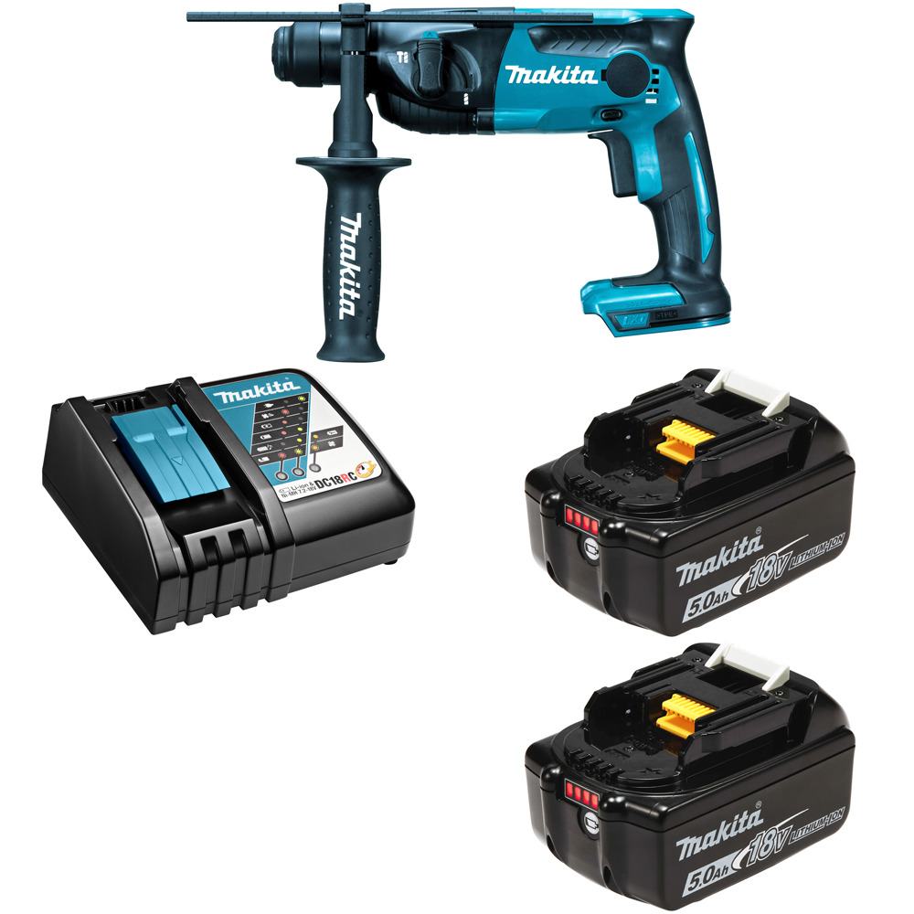 Перфоратор аккумуляторный Makita DHR165RTE SDS+ 1,3Дж 18В Li-Ion 2х5Ач, з/у