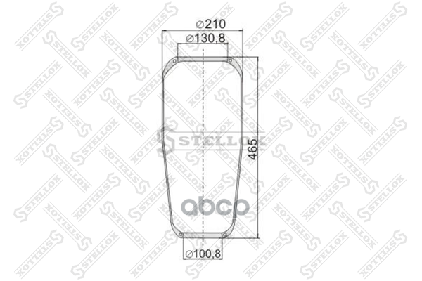

STELLOX 90-08820-SX_пневмоподушка кон 465-210-130.8/100.8 \MAN/MB 1838 LS
