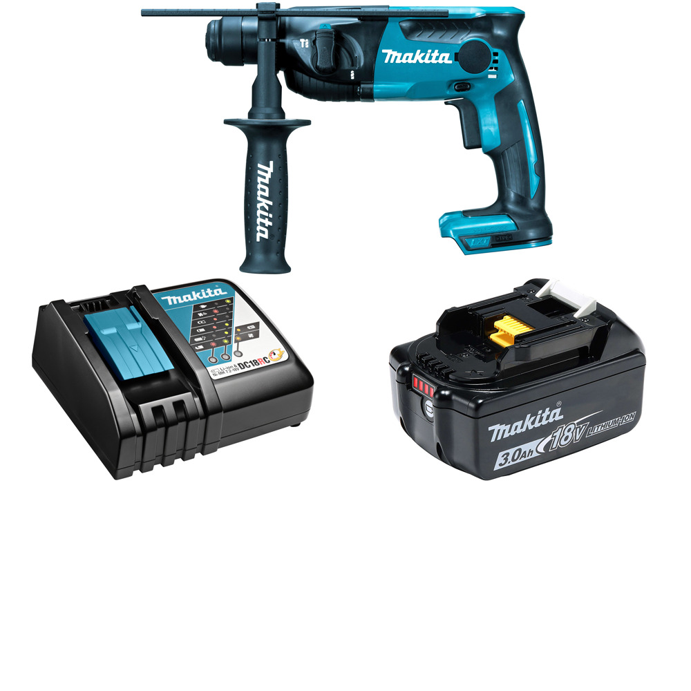 

Перфоратор аккумуляторный Makita DHR165RF SDS+ 1,3Дж 18В Li-Ion 1х3Ач, з/у, DHR165RF