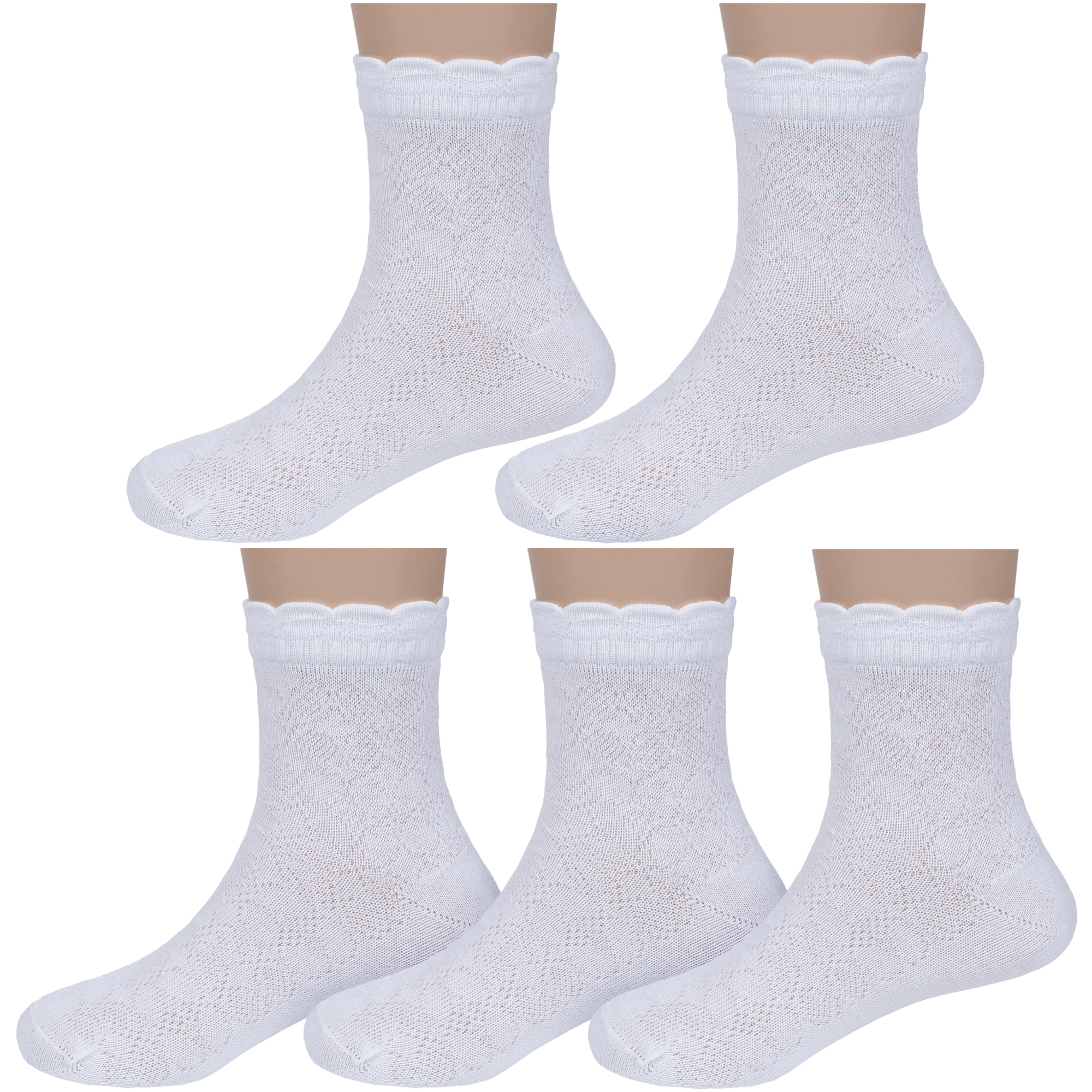 Носки для девочек LorenzLine 5-Л56Д цв. белый р. 20-22