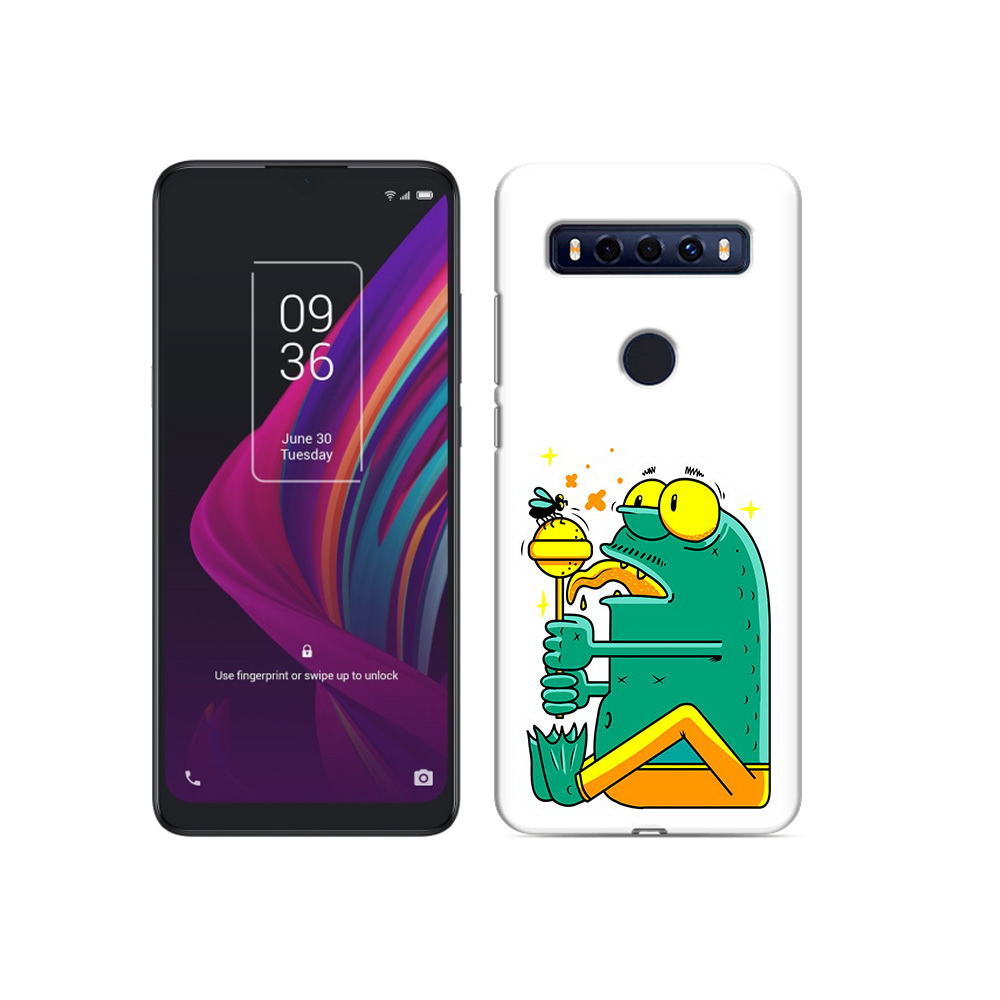 

Чехол MyPads Tocco для TCL 10 SE Зеленая лягушка с чупа чупсом, Прозрачный, Tocco