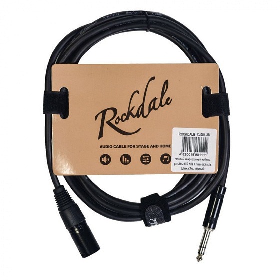 Кабель аудио 1xJack - 1xXLR Rockdale XJ001-3M 3.0m