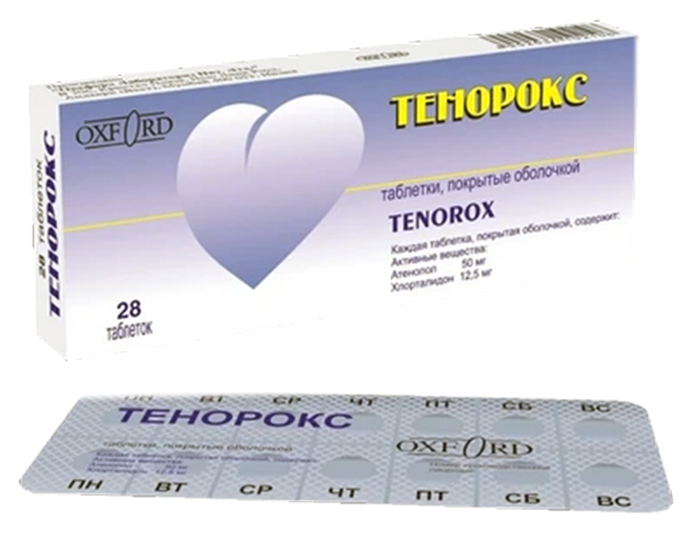 Купить Тенорокс таблетки 50 мг+12, 5 мг 28 шт., Oxford Laboratories