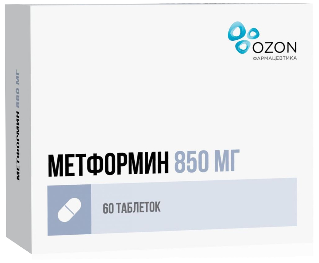 Купить Метформин таблетки 850 мг 60 шт., Озон ООО
