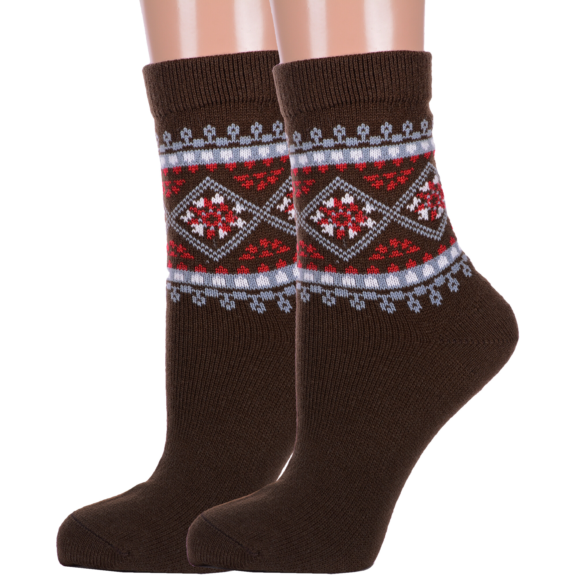 Комплект носков женских LorenzLine 2-В15 коричневых 23, 2 пары
