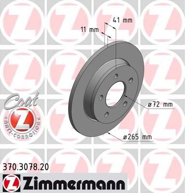 370.3078.20 диск тормозной задний перфорированный Mazda 3/5 1.4/1.6TD/2.0CD 03>