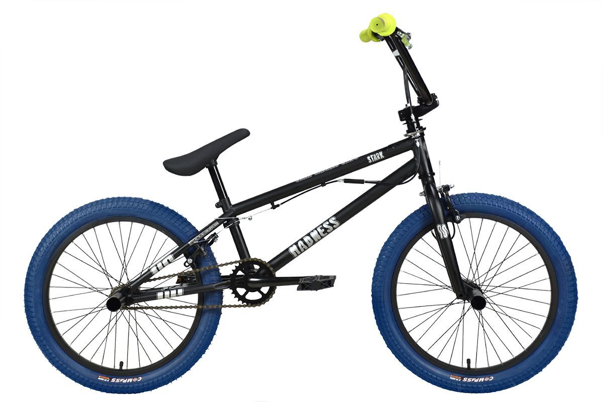 Велосипед Stark Madness BMX 2 (2024) черный матовый/серебристый/темно-синий 9