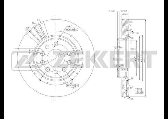 Диск торм. перед. Opel Vectra C 02- Signum 03- Saab 9-3 (YS3F) 02-