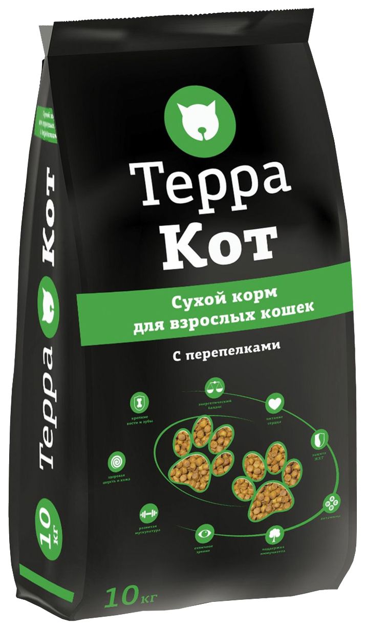 Сухой корм для кошек Терра Кот перепелка 2 шт по 10 кг