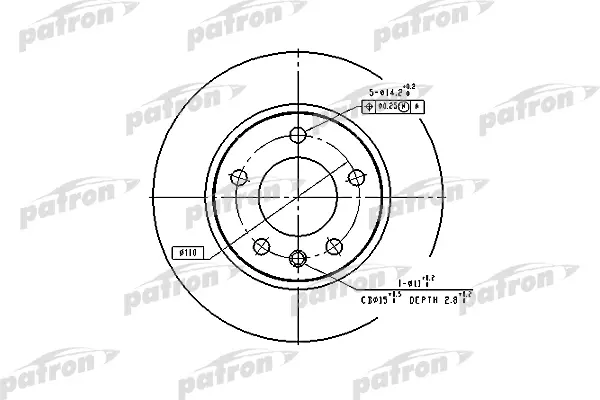 

Диск тормозной передн OPEL: OMEGA A 86-94, OMEGA A универсал 86-94 PATRON PBD1614