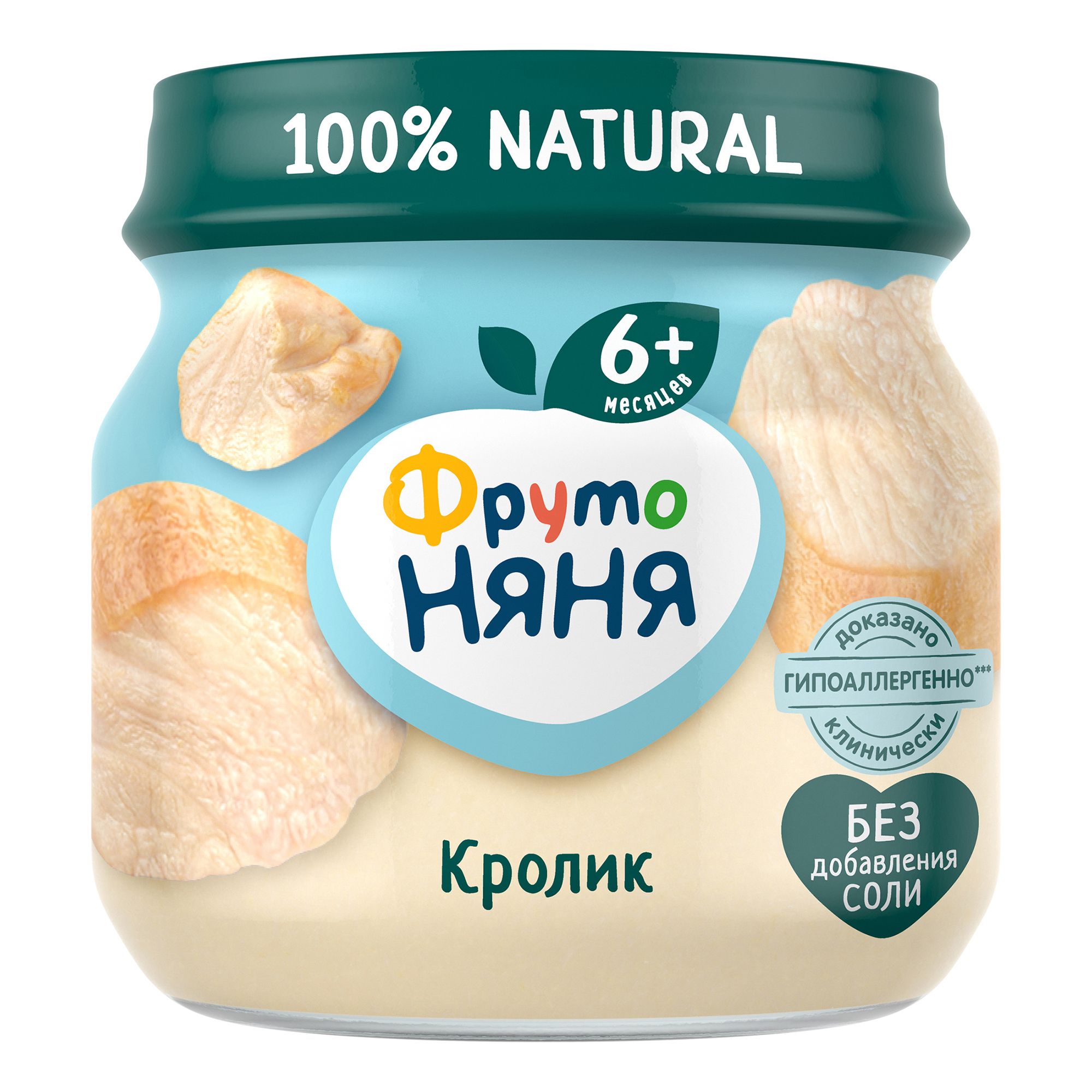 

Пюре мясное ФрутоНяня Из мяса кролика с 6 месяцев 80 г, 1 шт., кролик