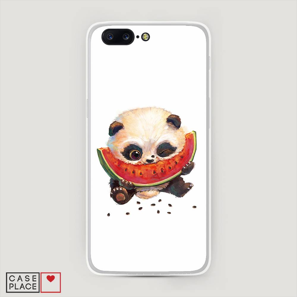 

Чехол Awog на OnePlus 5 / ВанПлас 5 "Малыш панды с арбузом", Белый;красный, 150250-1