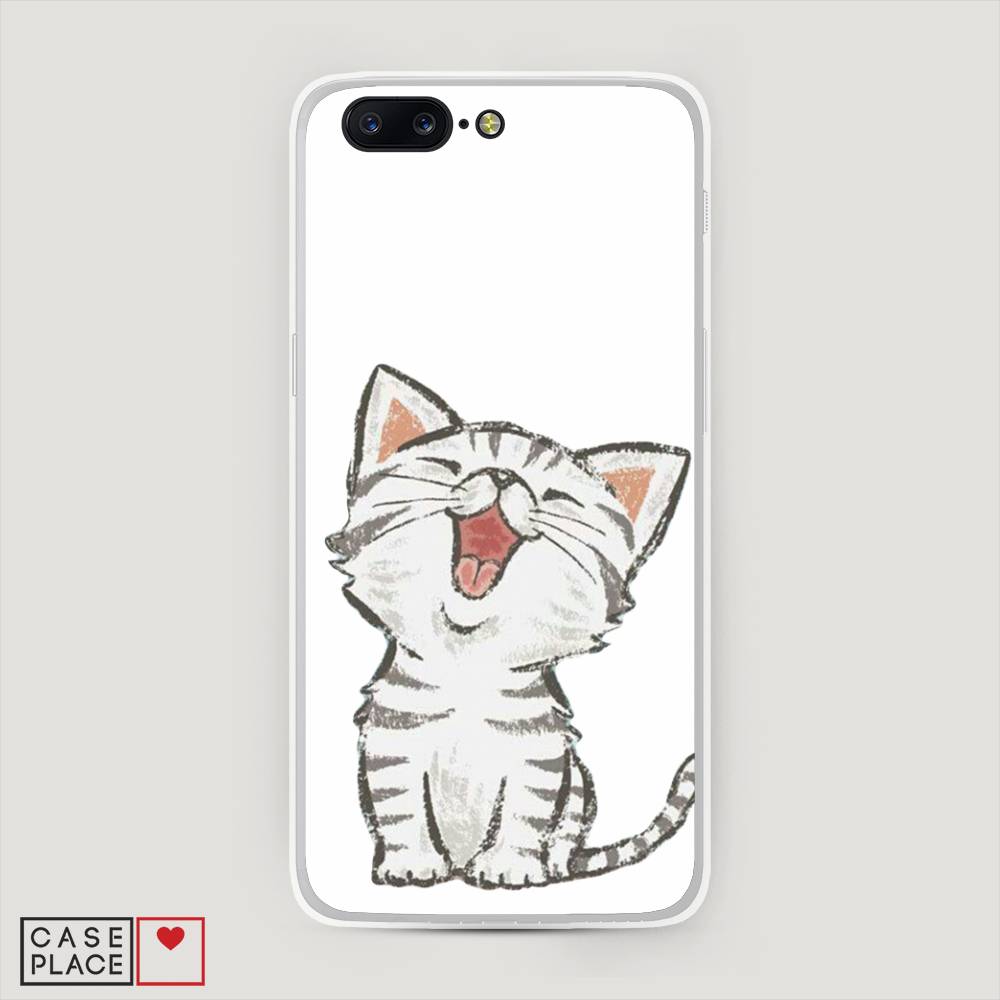 

Чехол Awog на OnePlus 5 / ВанПлас 5 "Котенок рисованный", Серый;белый, 150250-1