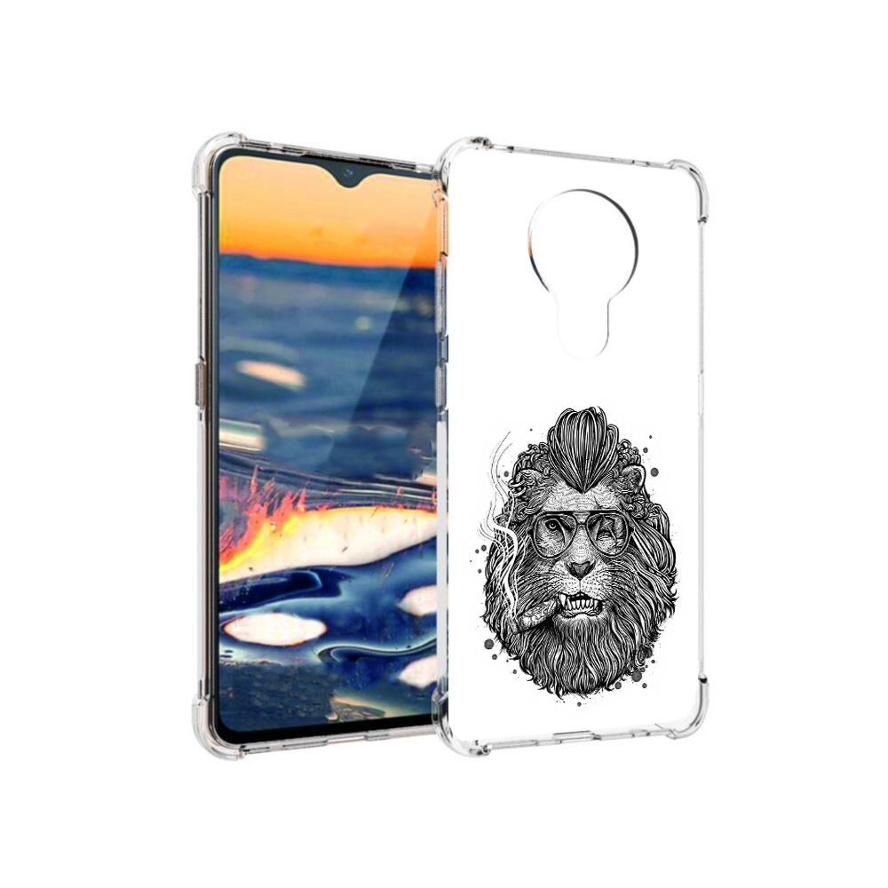 

Чехол MyPads Tocco для Nokia 5.3 курящий лев (PT227052.106.432), Прозрачный, Tocco
