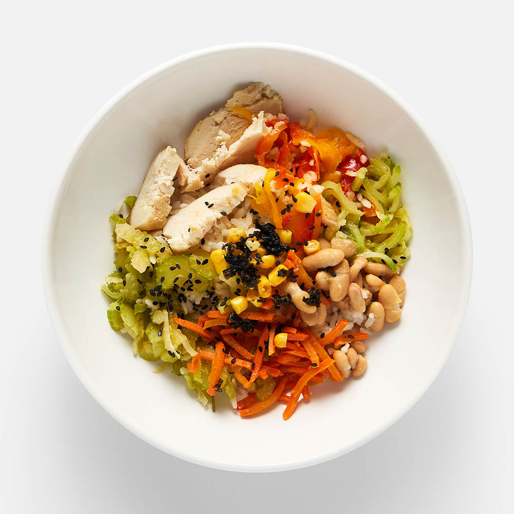 

Боул Oso-bo, с курицей, сочными овощами и фасолью, 250 г