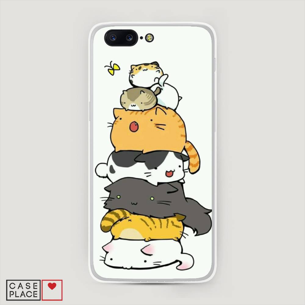 

Чехол Awog на OnePlus 5 / ВанПлас 5 "Бутерброд из котиков", Коричневый;белый;серый, 150250-10