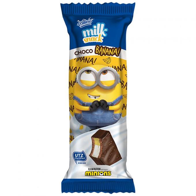 

Бисквит для детей Milino Milk Snack Minions банановый глазированный 27 г