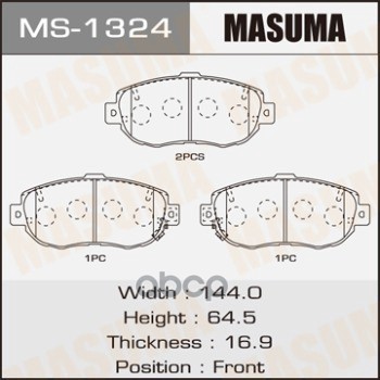 

Колодки пер.TOYOTA SUPRA 90-02 1шт MASUMA MS1324