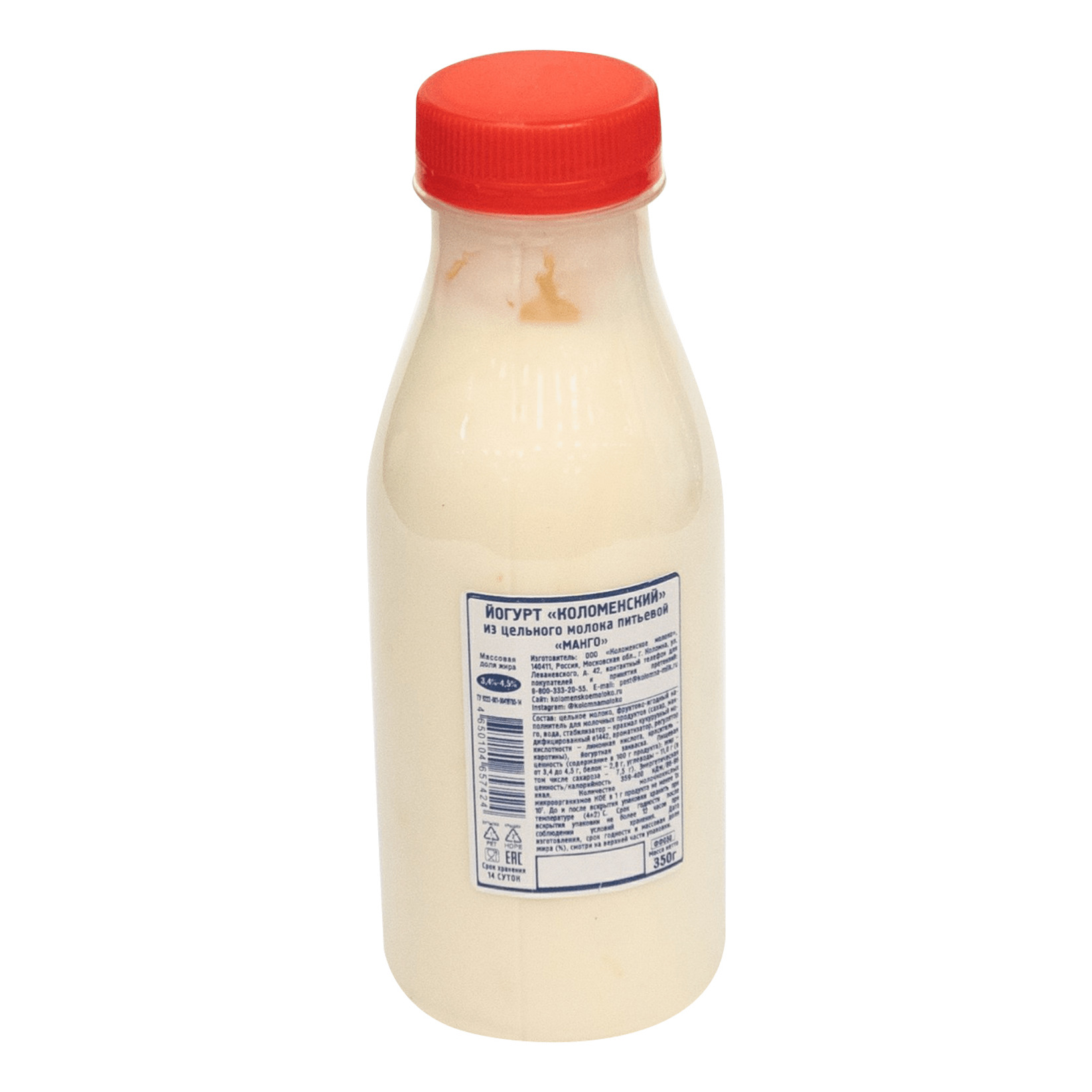 фото Питьевой йогурт коломенское молоко манго 3,4-4,5% бзмж 350 г