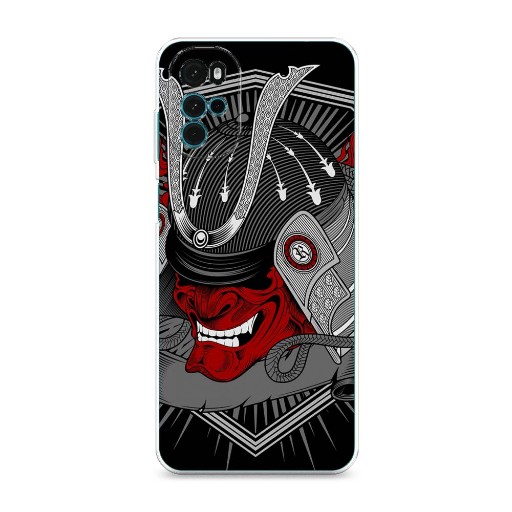 

Чехол на Motorola Moto G22 "Красная маска самурая", Белый;красный;черный, 243150-4