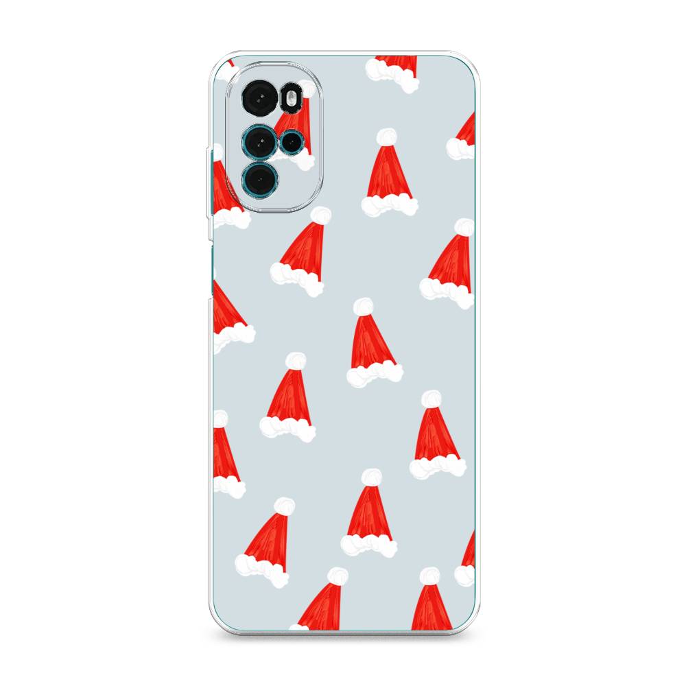 

Чехол на Motorola Moto G22 "Новогодние шапочки", Белый;красный;серый, 243150-5