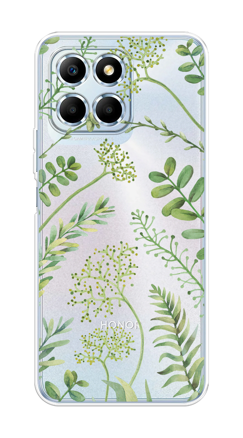 

Чехол на Honor X6/X6s "Green Leaves", Зеленый;прозрачный, 6120250-1
