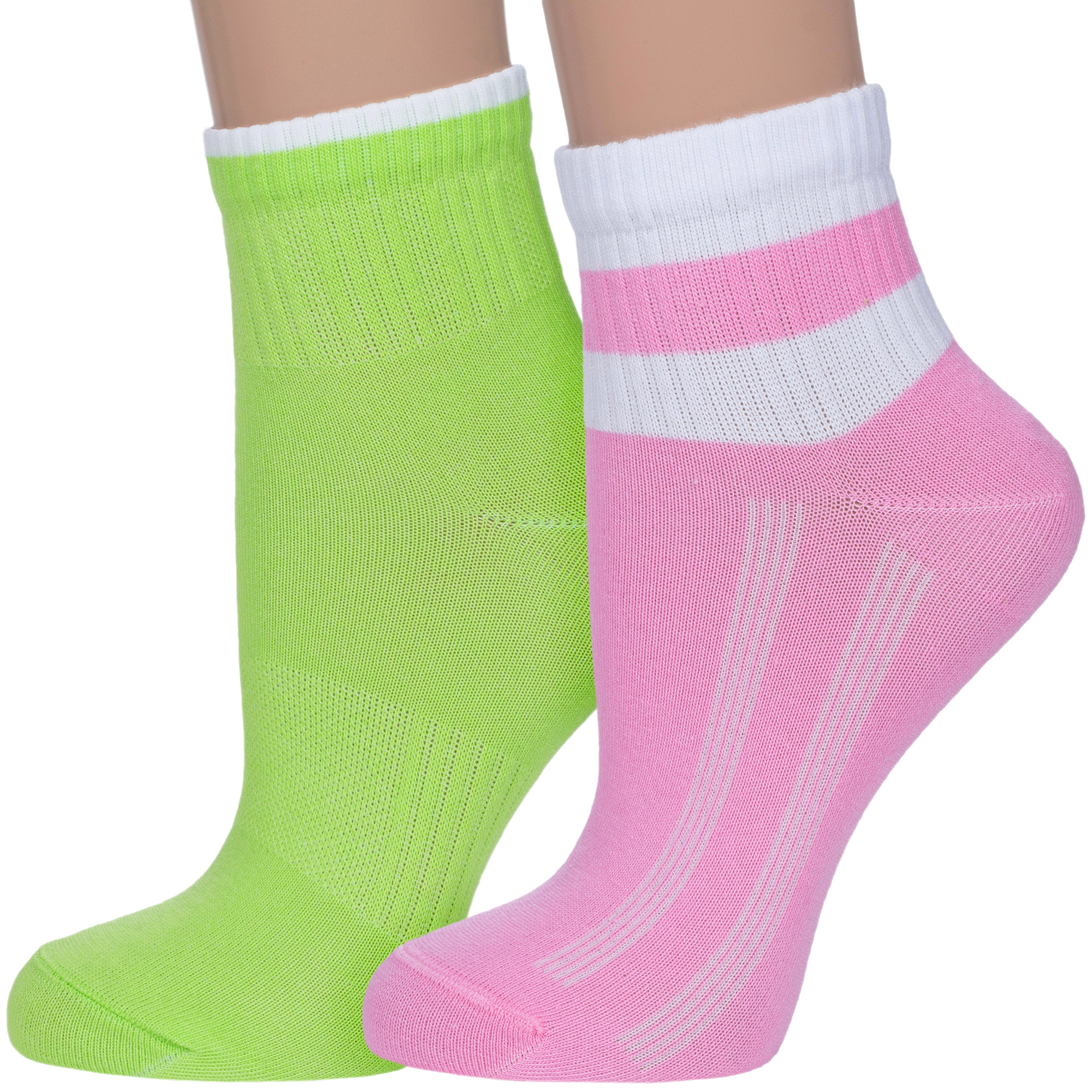 Комплект носков женских Брестский чулочный комбинат 2-14С1302 зеленых; розовых; белых 23