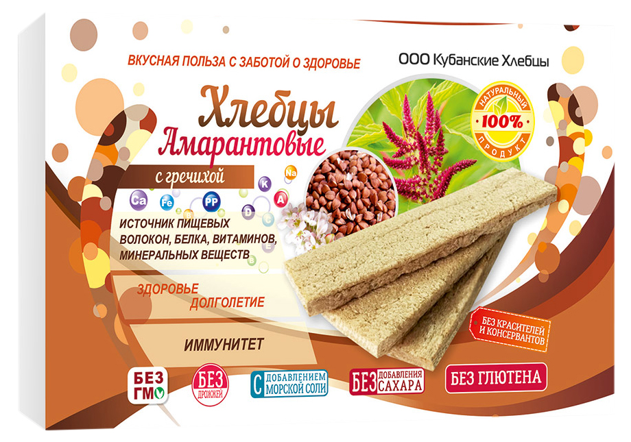 

Хлебцы амарантовые Кубанские хлебцы с гречихой 100 г