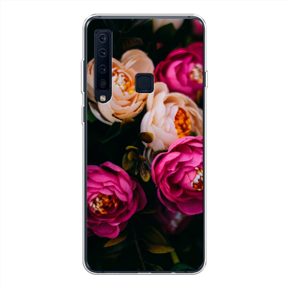 фото Чехол awog "розовые пионы на черном" для samsung galaxy a9 2018