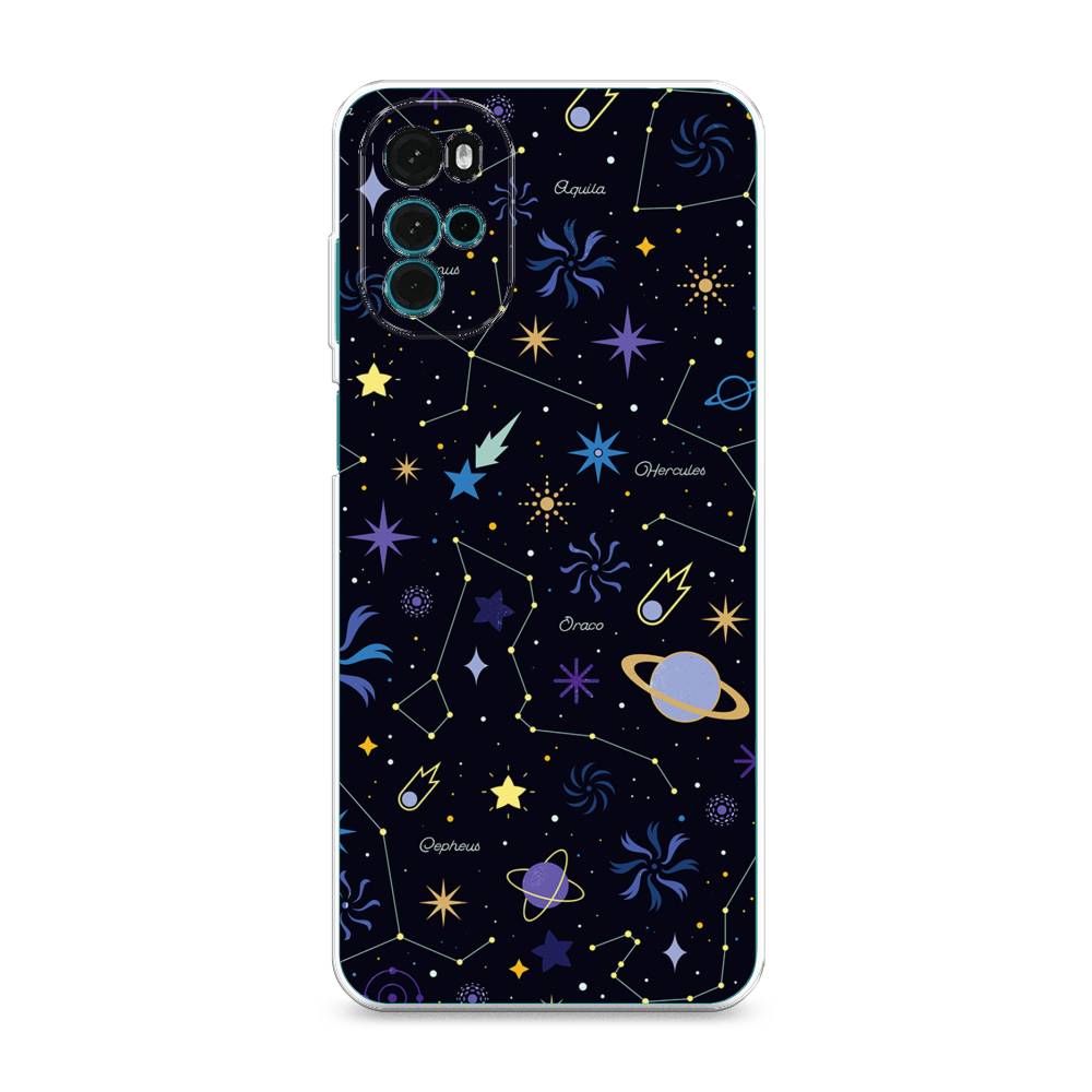 

Чехол на Motorola Moto G22 "Цветной космос", Желтый, 243150-2