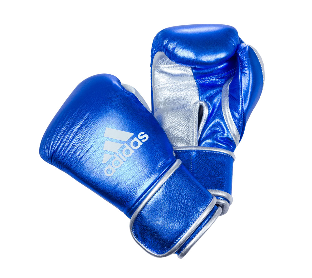 фото Перчатки боксерские sparring gloves with foam japanese style сине-серебристые вес 14 унций adidas