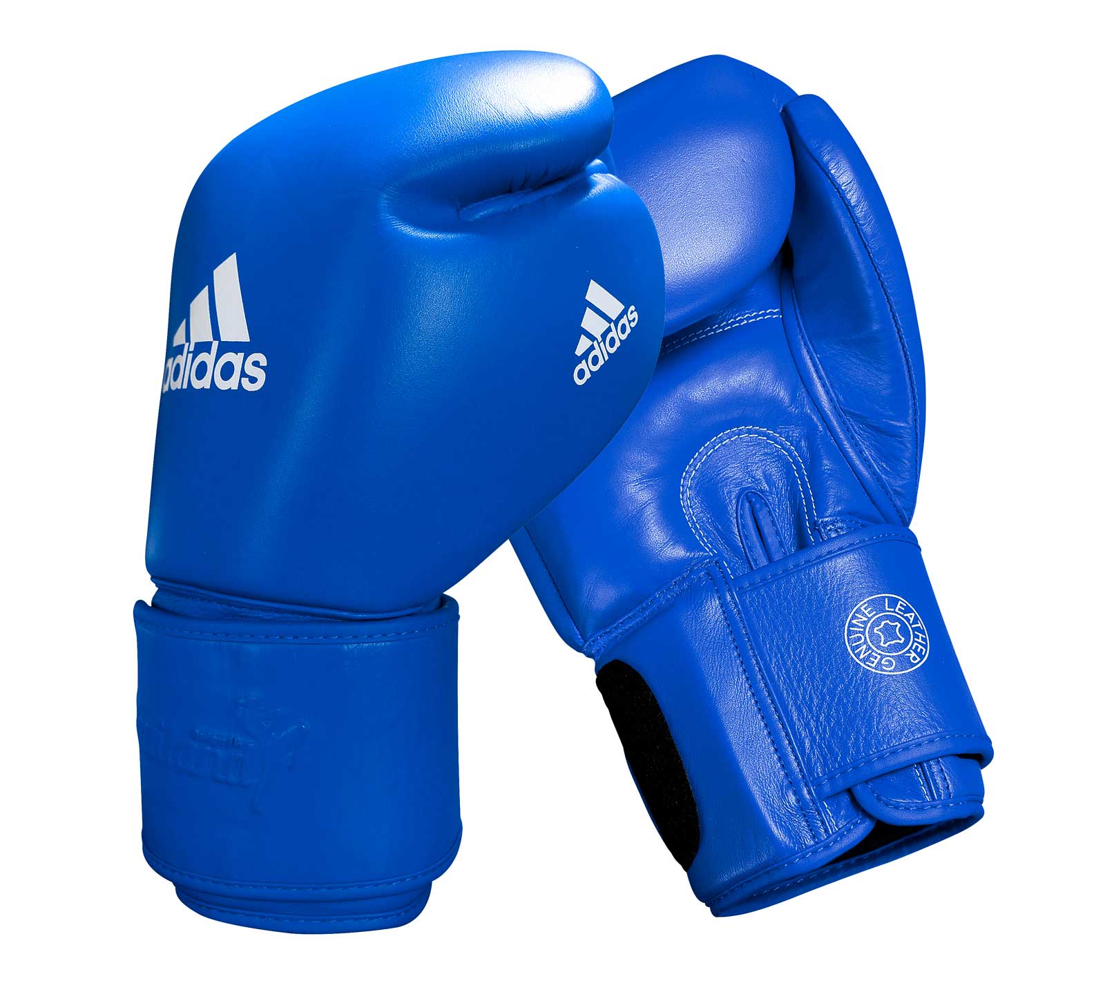 Перчатки боксерские Muay Thai Gloves 300 сине-белые вес 16 унций