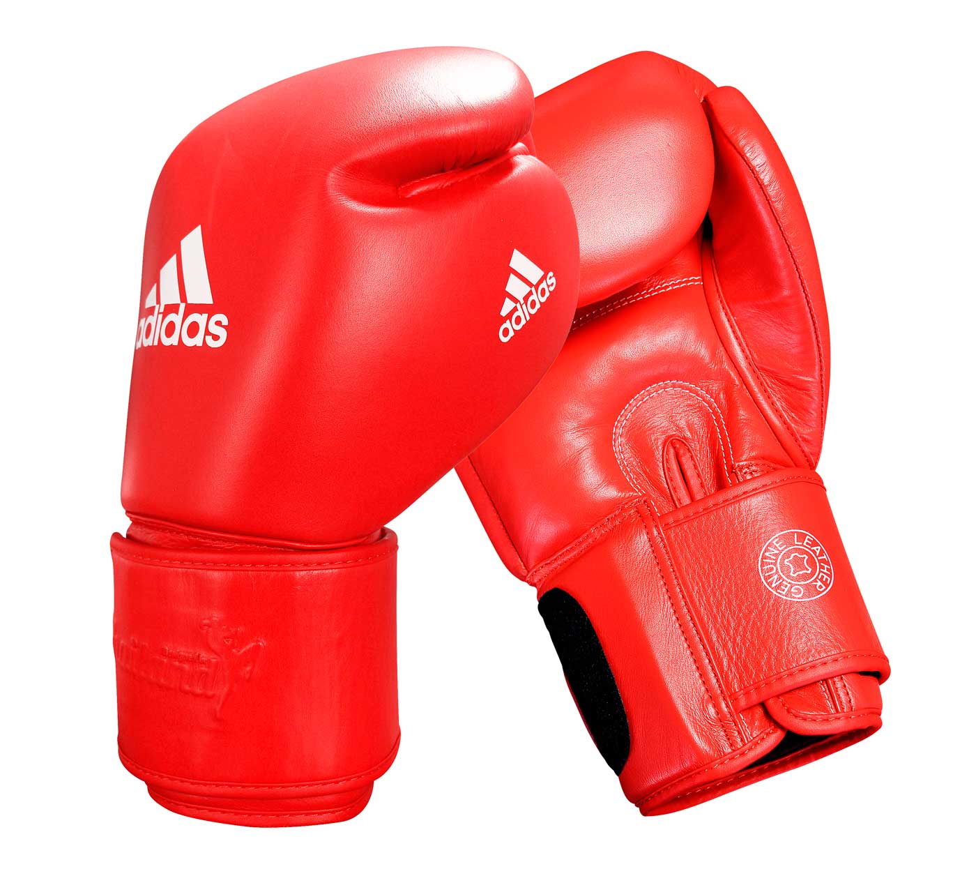 фото Перчатки боксерские muay thai gloves 300 красно-белые вес 16 унций adidas