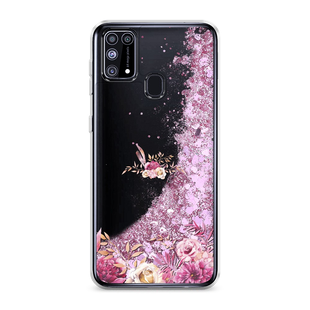 

Жидкий чехол с блестками "Нежные розовые цветы" на Samsung Galaxy M31, 2100794-1