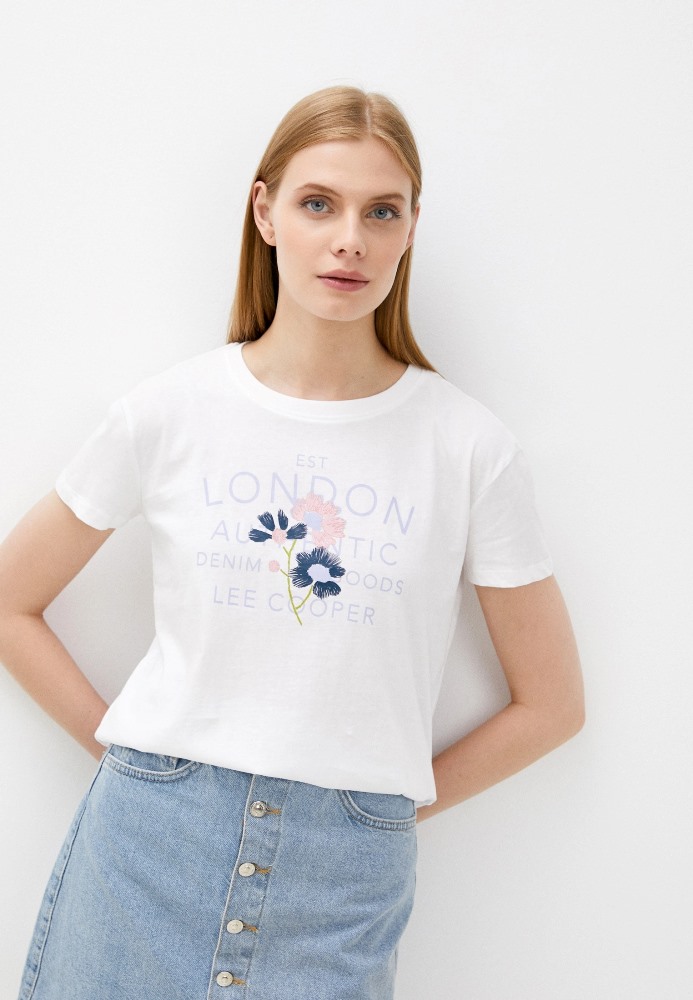 

Футболка женская Lee cooper MT4A120487AS2LC-WH белая 2XL, MT4A120487AS2LC-WH