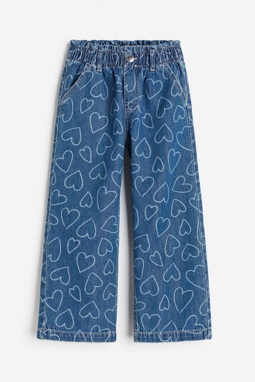

Джинсы детские H&M 1170984, Джинсовый синий, сердечки, 140, Голубой, 1170984
