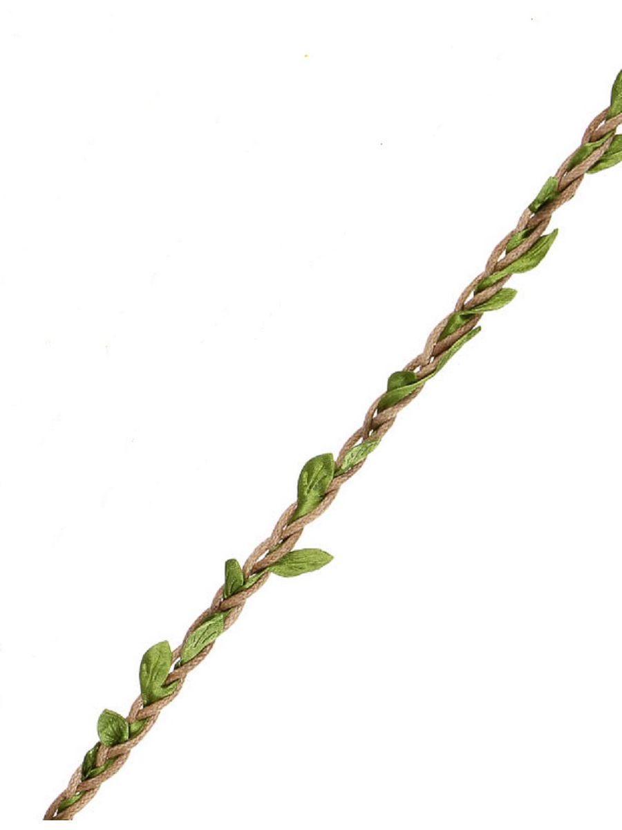 Декоративная веревка Inbloom с листочками 10м серая