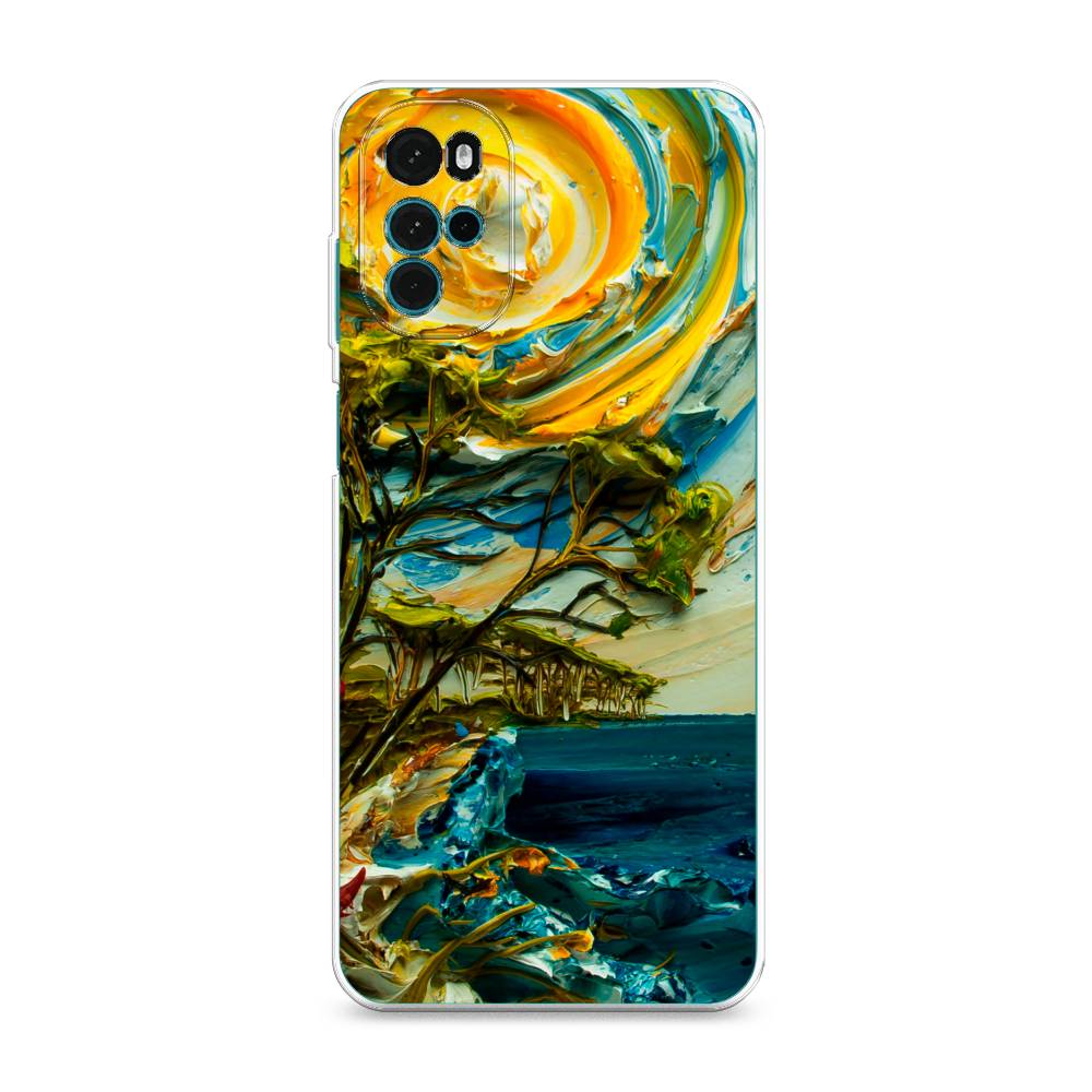 

Чехол на Motorola Moto G22 "Солнце живопись", Желтый;синий, 243150-4