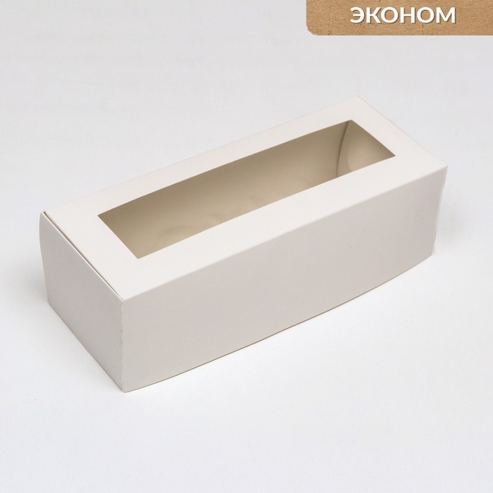 

Коробка складная с окном под рулет, белая, 26 х 10 х 8 см, Белый