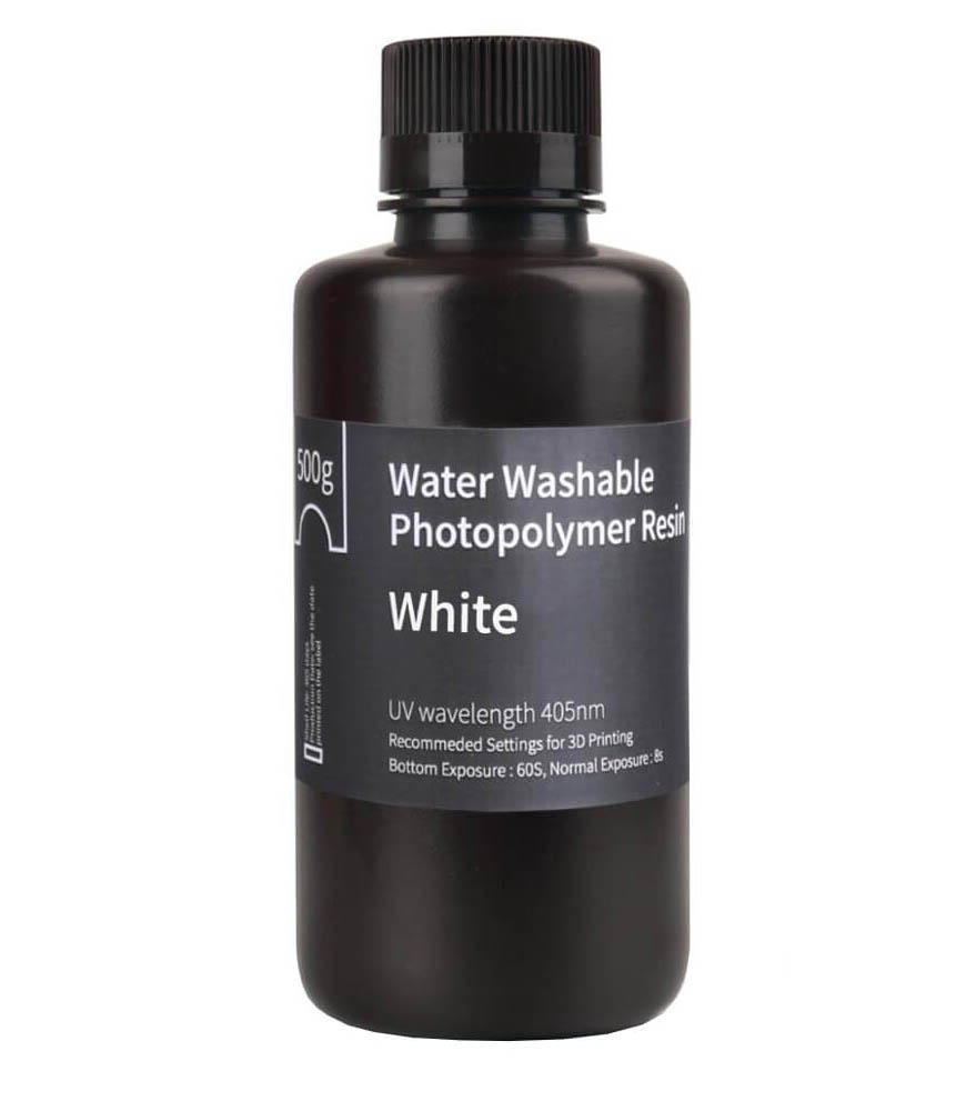 фото Фотополимер elegoo water washable resin (белый, 0.5 л)