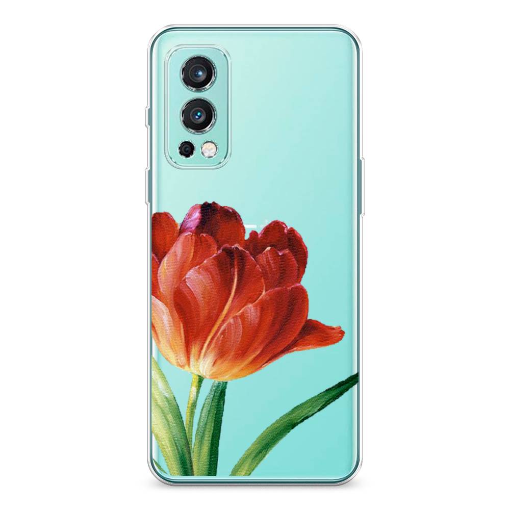 фото Чехол awog "красный тюльпан" для oneplus nord 2