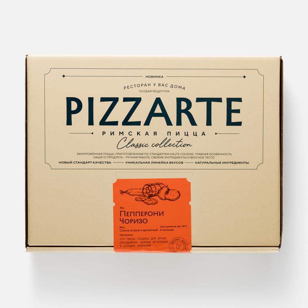 

Римская пицца пеперони Pizzarte, с чоризо, заморозка, 390 г
