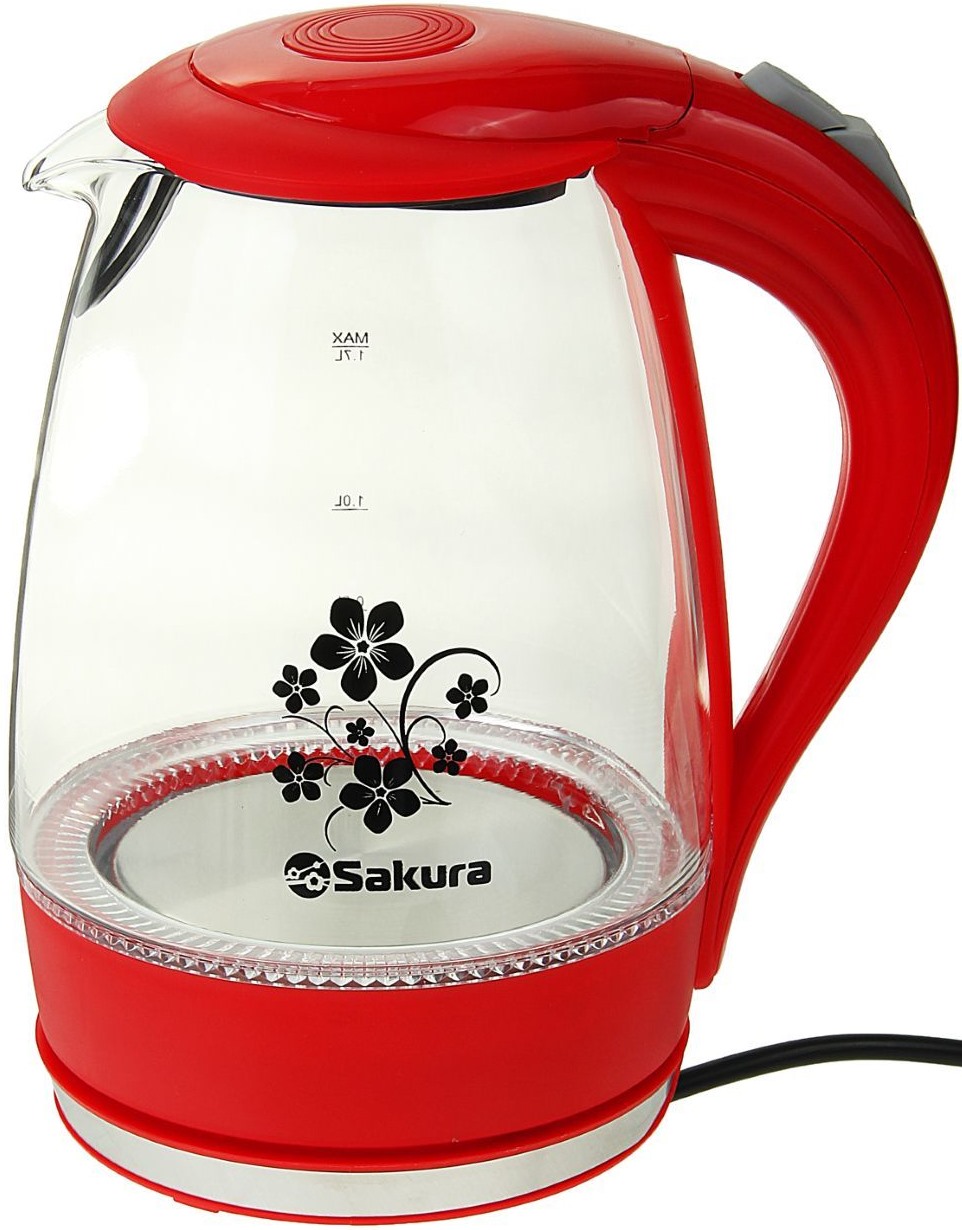 

Чайник электрический SAKURA SA-2710R 1.7 л Red, Transparent, Красный;прозрачный, SA-2710R