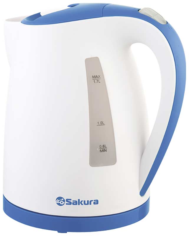 Чайник электрический SAKURA SA-2346WBL 1.7 л белый, голубой выпрямитель волоc sakura sa 4524w белый