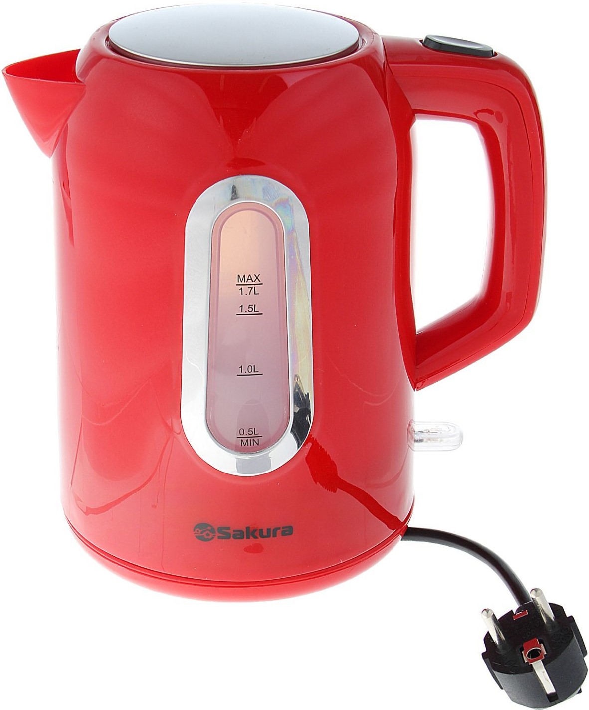 чайник электрический sakura sa 2135rs 1 8 л серебристый красный Чайник электрический SAKURA SA-2332R 1.7 л красный