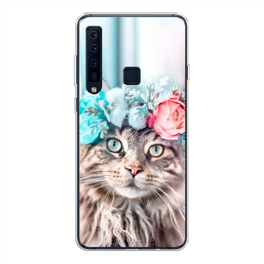 

Чехол Awog на Samsung Galaxy A9 2018 "Кот в венке", Серый;голубой;розовый, 26650-2