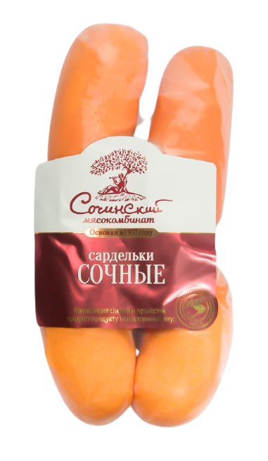 

Сардельки Сочинский мясокомбинат Сочные в череве +-1 кг
