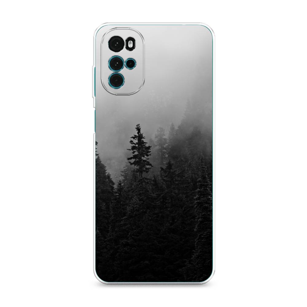 

Чехол на Motorola Moto G22 "Туманный лес", Серый;черный, 243150-2